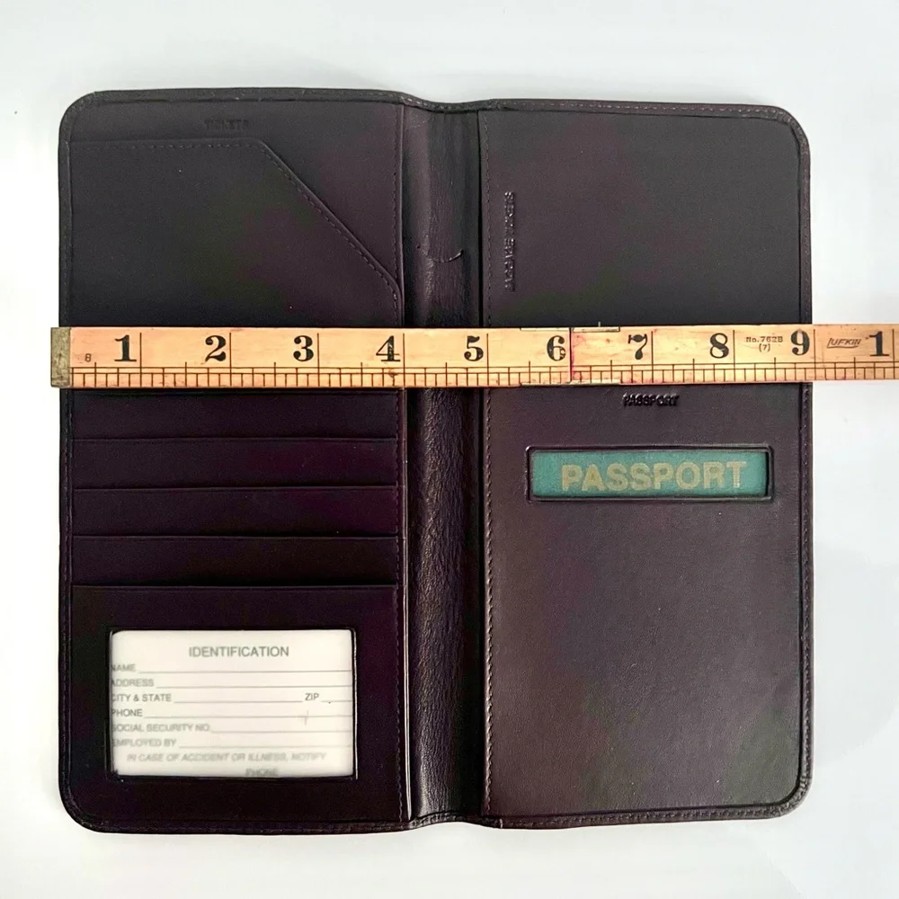 Men's Brown Leather Passport Wallet